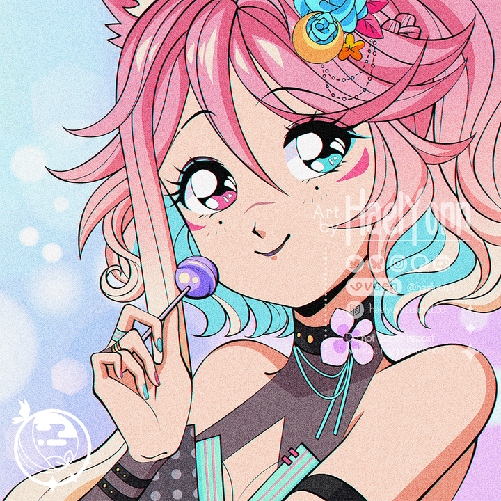 90s Anime Lollipop YCH